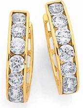 9ct Gold Cubic Zirconia Huggies