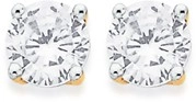 9ct Gold Cubic Zirconia Round Stud Earrings