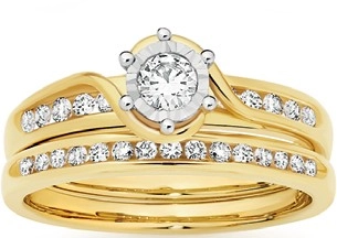 9ct Gold Diamond Bridal Set