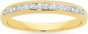 9ct Gold Diamond Channel Set Band