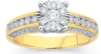 9ct Gold Diamond Cluster Ring