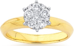 9ct Gold Diamond Cluster Ring