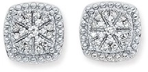 9ct Gold Diamond Cushion Stud Earrings