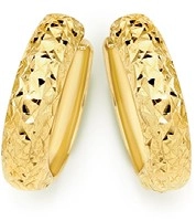 9ct Gold Diamond-cut Huggie Earrings