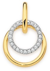 9ct Gold Diamond Double Circle Pendant