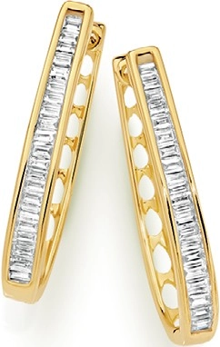 9ct Gold Diamond Huggie Earrings