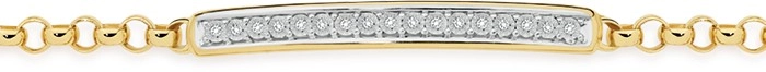 9ct Gold Diamond Miracle Set Bar Belcher Bracelet