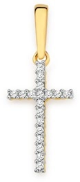 9ct Gold Diamond Small Cross Pendant