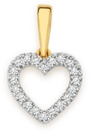 9ct Gold Diamond Small Heart Pendant