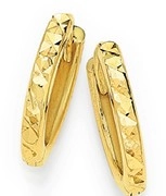 9ct Gold Fine Diamond Cut Huggie Earrings