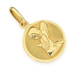 9ct Gold Praying Angel Disc Pendant