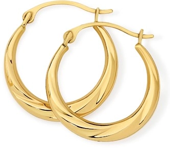 9ct Gold Twist Creole Hoop Earrings