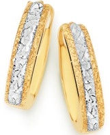 9ct Gold Two Tone Huggie Earrings