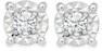 9ct White Gold Diamond Four Claw Stud Earrings