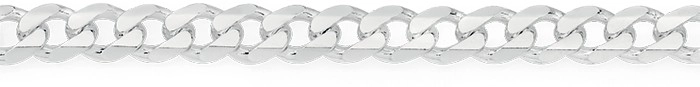 Sterling Silver 20cm Solid Bevelled Curb Bracelet