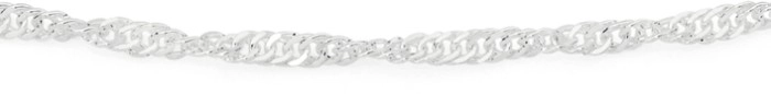 Sterling Silver 50cm Singapore Twist Chain