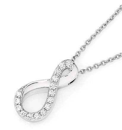 Sterling Silver Cubic Zirconia Infinity Pendant