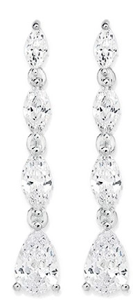 Sterling Silver Cubic Zirconia Marquise & Pear Earrings