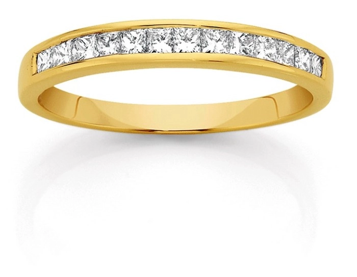 18ct Gold Diamond Princess Cut Band