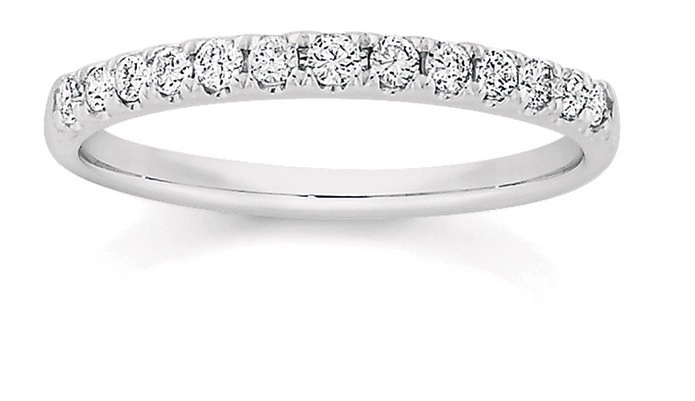 18ct White Gold Diamond Band