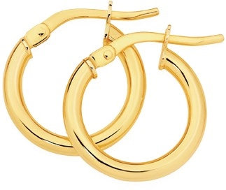 9ct Gold 10mm Hoop Earrings