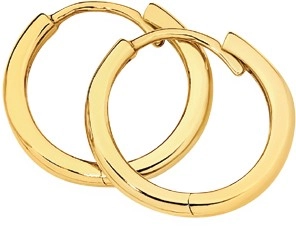 9ct Gold 11mm Plain Huggie Earrings