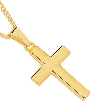 9ct Gold 18mm Plain Cross Pendant