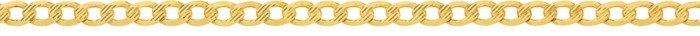 9ct Gold 50cm Solid Diamond-Cut Curb Chain