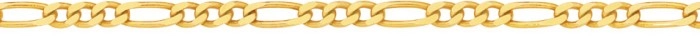 9ct Gold 50cm Solid Figaro 3+1 Chain