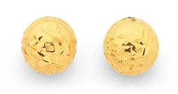 9ct Gold 5mm Diamond-cut Ball Stud Earrings