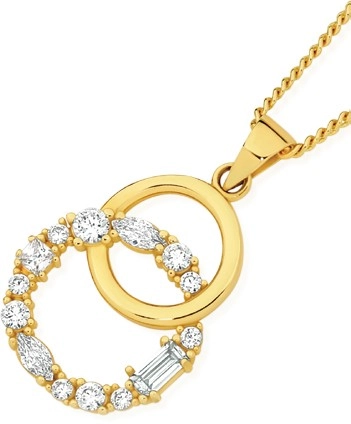 9ct Gold Cubic Zirconia Pendant