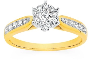 9ct Gold Diamond Cluster Ring