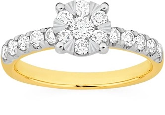 9ct Gold Diamond Cluster Ring