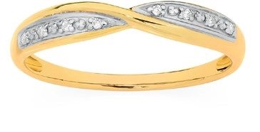 9ct Gold Diamond Crossover Band