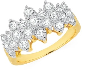 9ct Gold Diamond Fancy Cluster Dress Ring