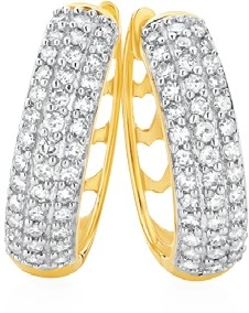 9ct Gold Diamond Huggies