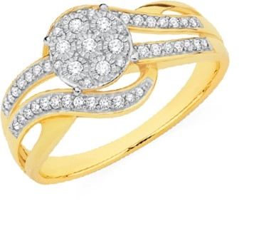 9ct Gold Diamond Miracle Wrap Ring