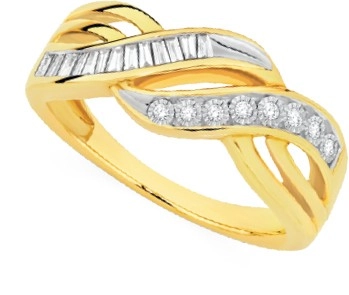 9ct Gold Diamond Swirl Ring