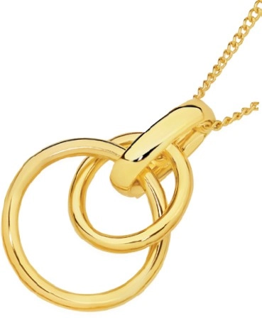 9ct Gold Double Entwined Circles Pendant