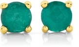 9ct Gold Natural Emerald Stud Earrings