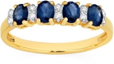 9ct Gold Sapphire & Diamond Band