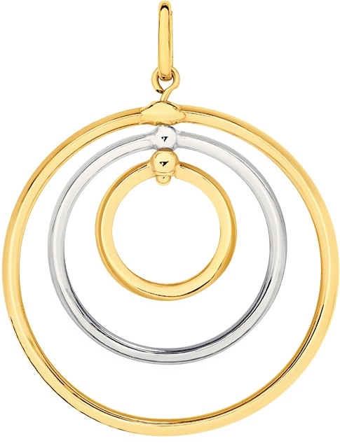 9ct Gold Two Tone Triple Circle Pendant