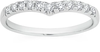 9ct White Gold Diamond Curved Band