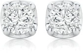 9ct White Gold Diamond Four Claw Stud Earrings