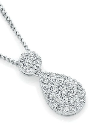 9ct White Gold Diamond Pendant