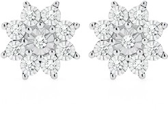 9ct Yellow Gold Diamond Starburst Stud Earrings