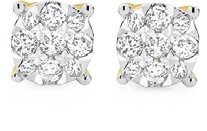 9ct Yellow Gold Diamond Stud Earrings