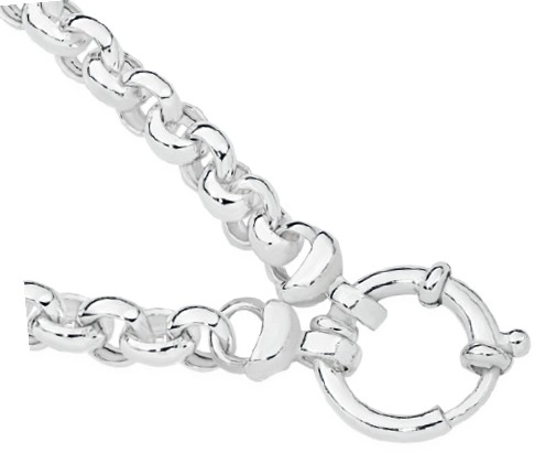 Sterling Silver 19cm Small Belcher Bolt Bracelet