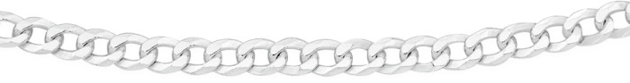 Sterling Silver 45cm Flat Bevel Curb Chain