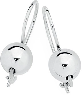 Sterling Silver 8mm Euroball Earrings